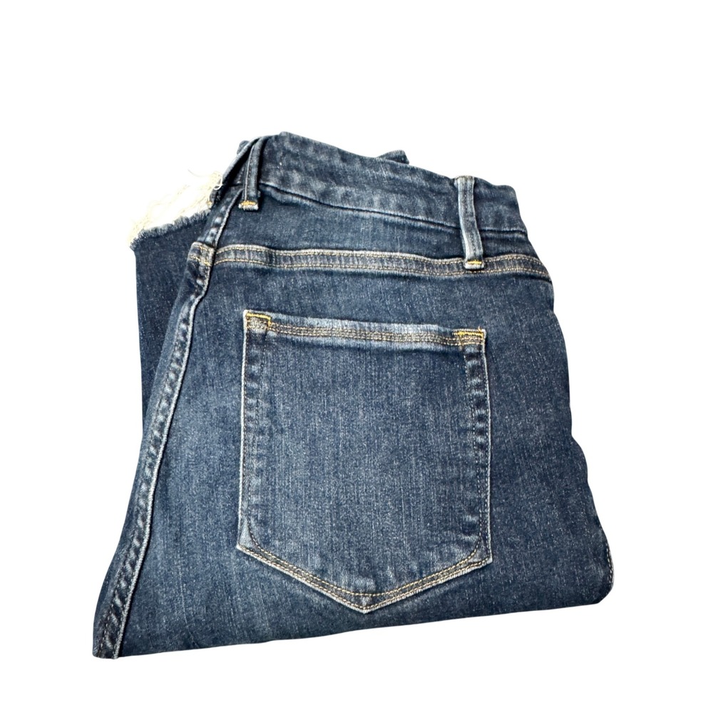 Good American Jeans Womens 6/28 Good Legs Blue Denim Skinny Raw Hem Stretch